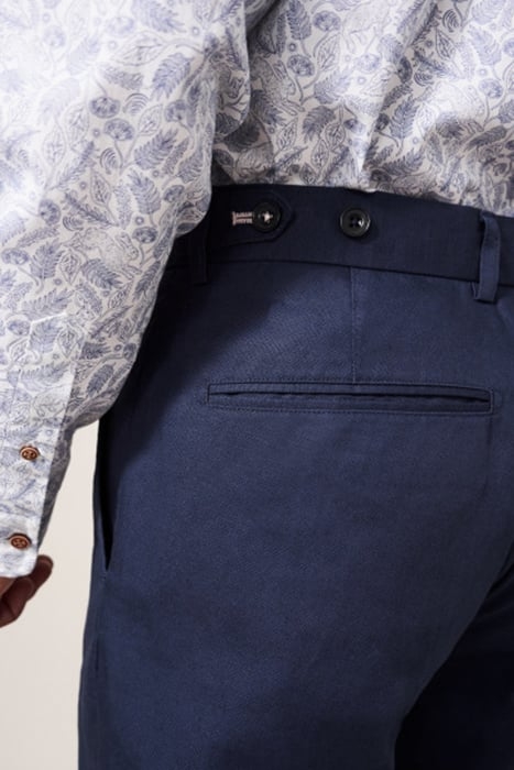FO COTTON LINEN TROUSERS DARK NAVY 4