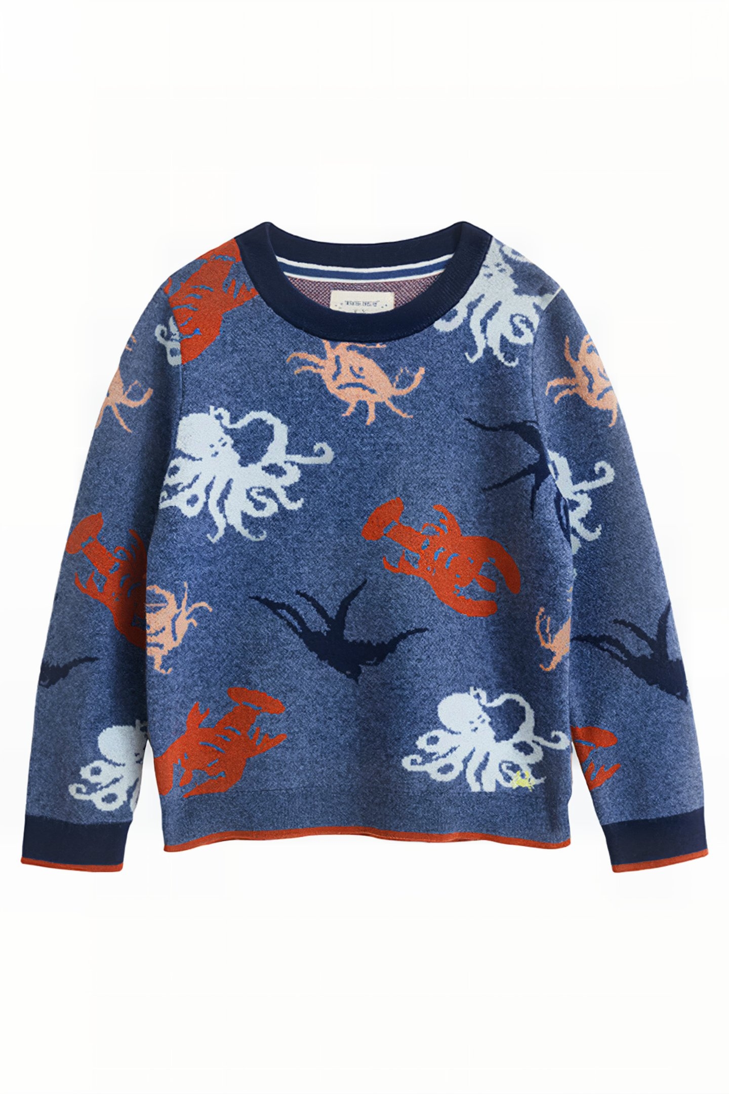 CRAB JACQUARD JUMPER BLUE MULTI 1