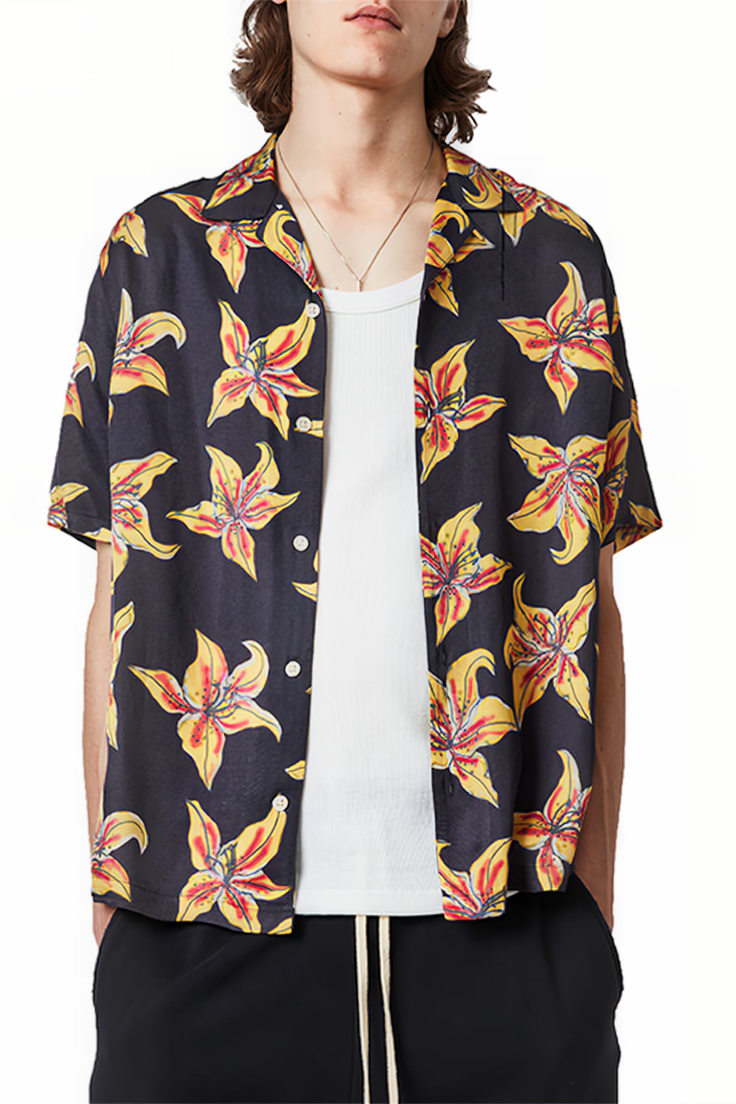 HIBISCUS SS SHIRT JET BLACK 2