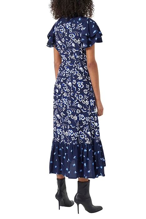 BHELLE MIX REC DEL MIDI DRESS INDIGO MULTI 2