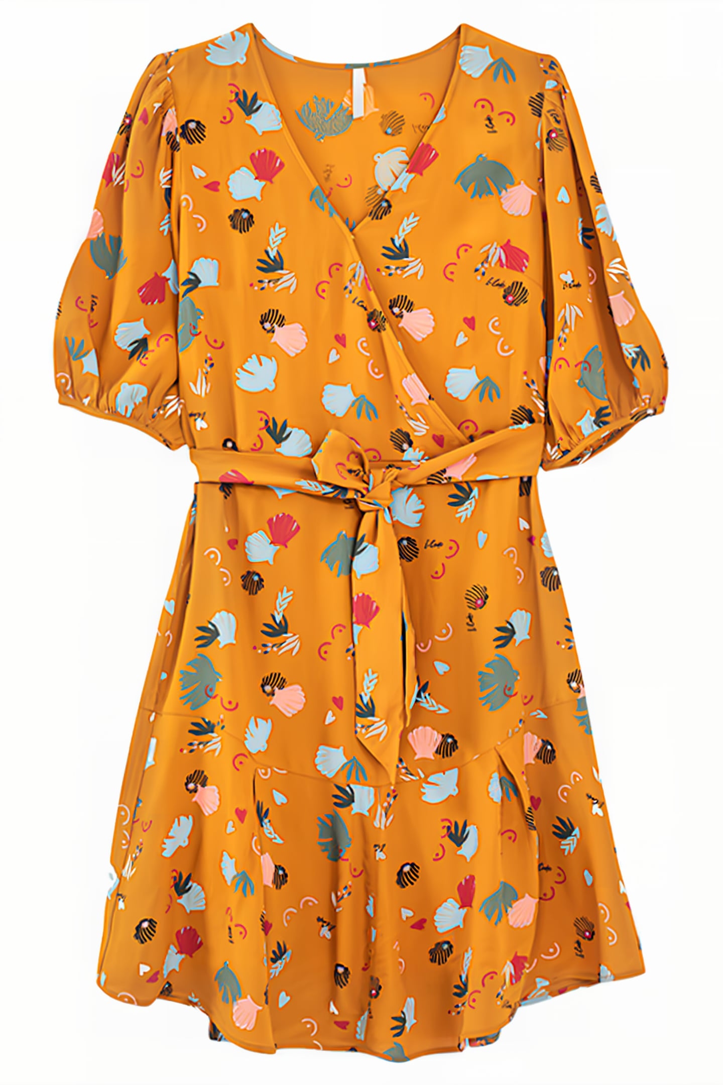 LARCH FUN PRINT WRAP DRESS PLAYFUL MADRID 1