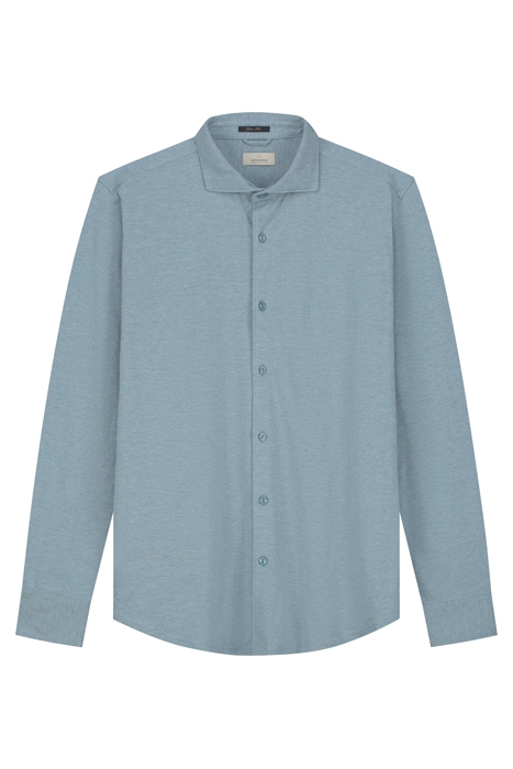 SHIRT CA MELANGE PIQUE MEDIUM BLUE 1