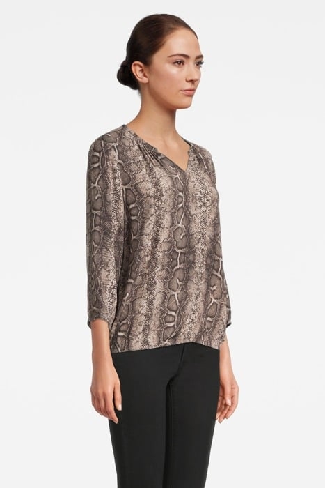 BLOUSE WOVEN 3/4 SLV HUMUS 3