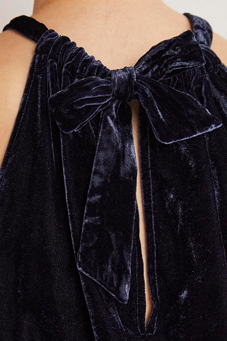 HALTERNECK VELVET TOP NVY 4