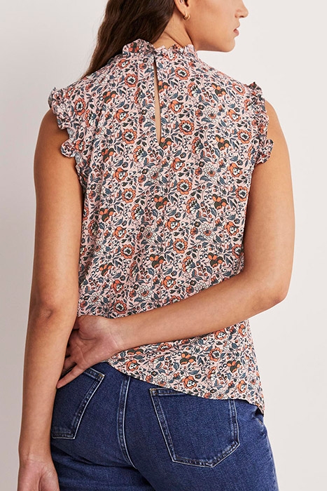 SLEEVELESS SMOCKED TOP PNT 2