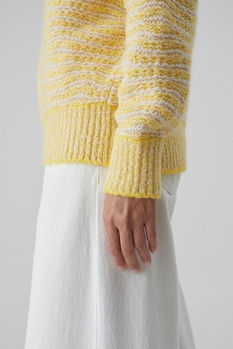 CREWNECK PATTERN KNITS SOFT YELLOW 3