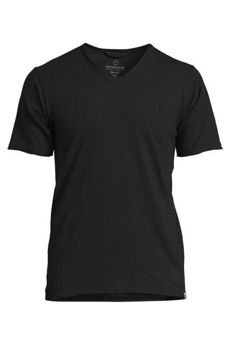 BASIC V-NECK TEE SLUB JERSEY BLACK 1