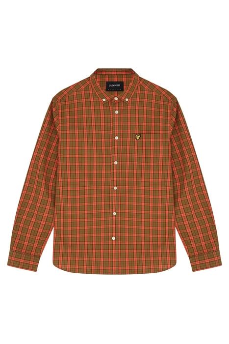 CHECK POPLIN SHIRT VICTORY ORANGE/OLIVE 5
