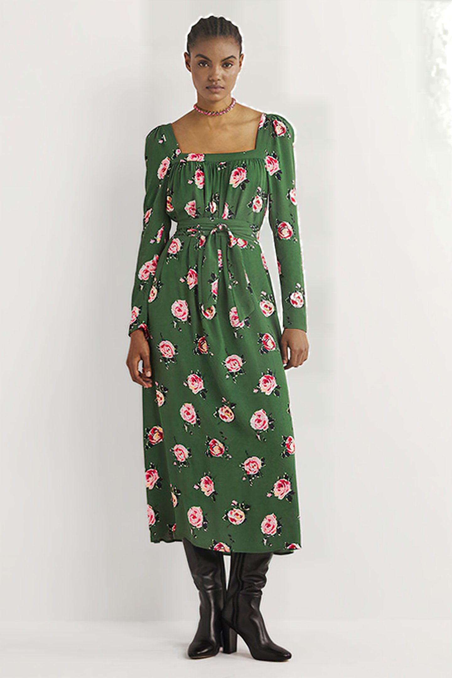 SQUARE NECK MAXI DRESS GRN 3