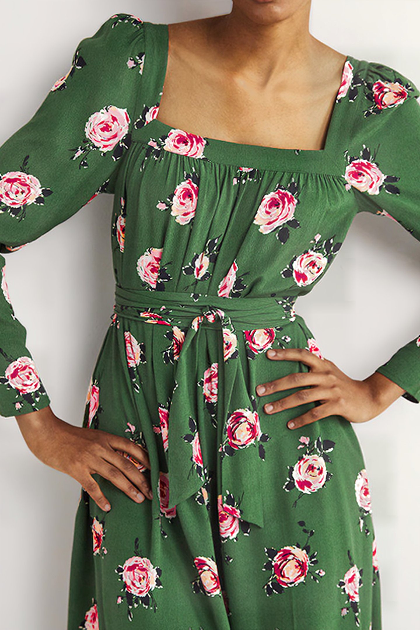 SQUARE NECK MAXI DRESS GRN 5