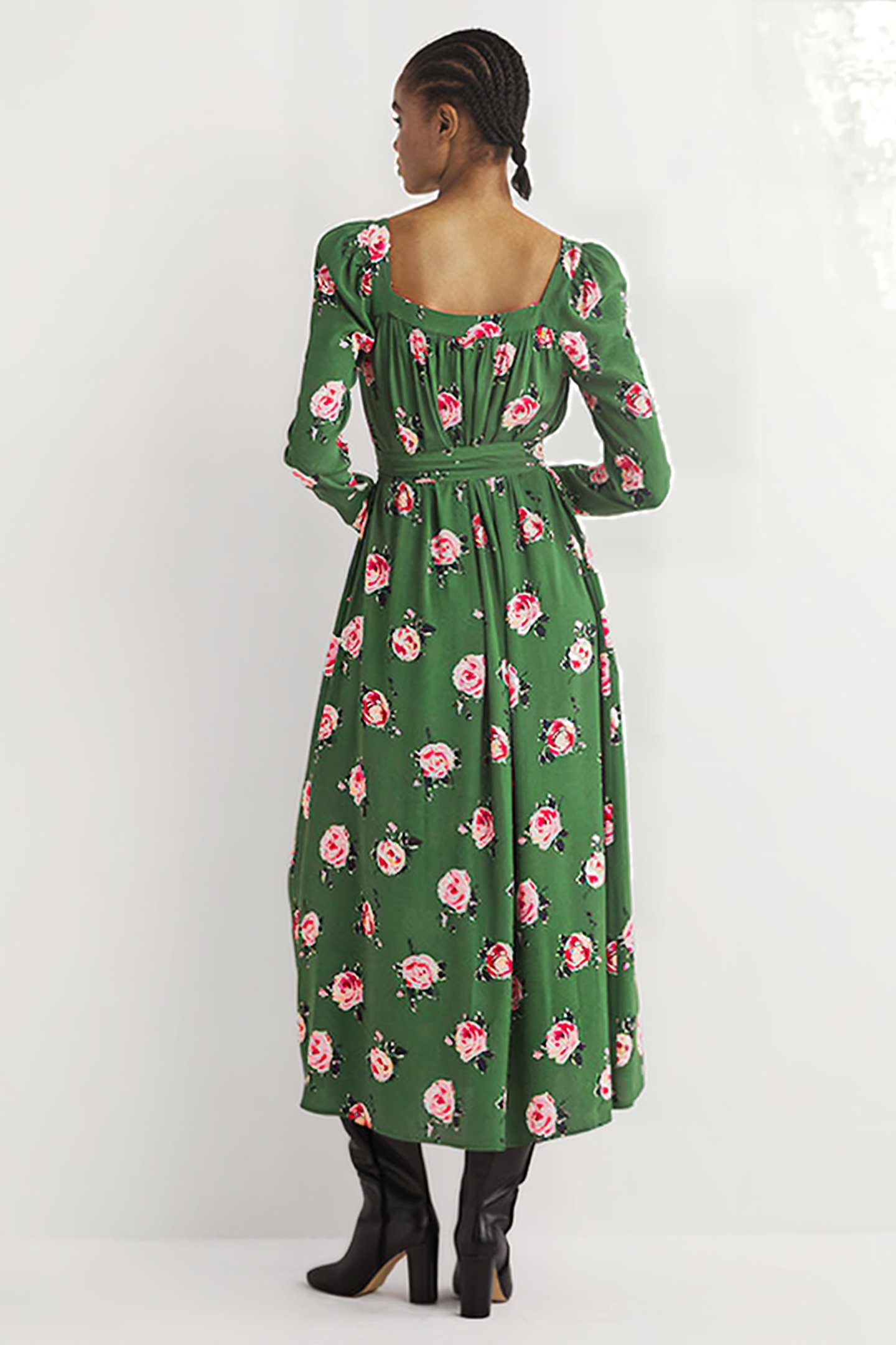 SQUARE NECK MAXI DRESS GRN 2