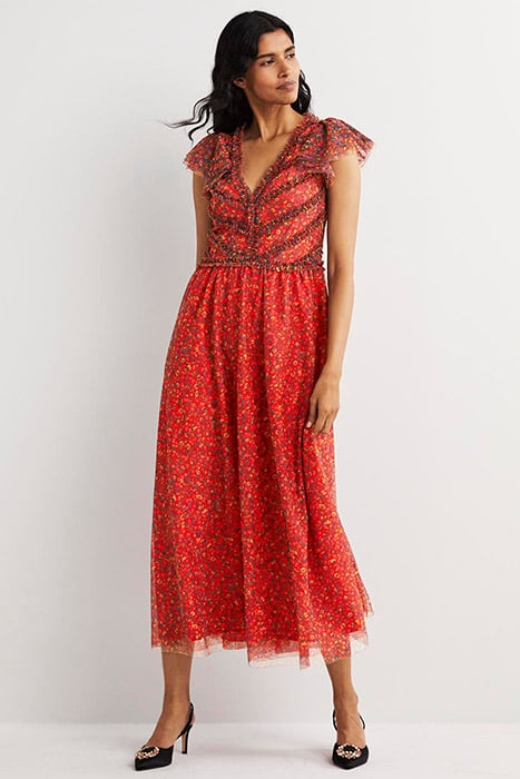 TULLE V-NECK MAXI PARTY DRESS BRD 3