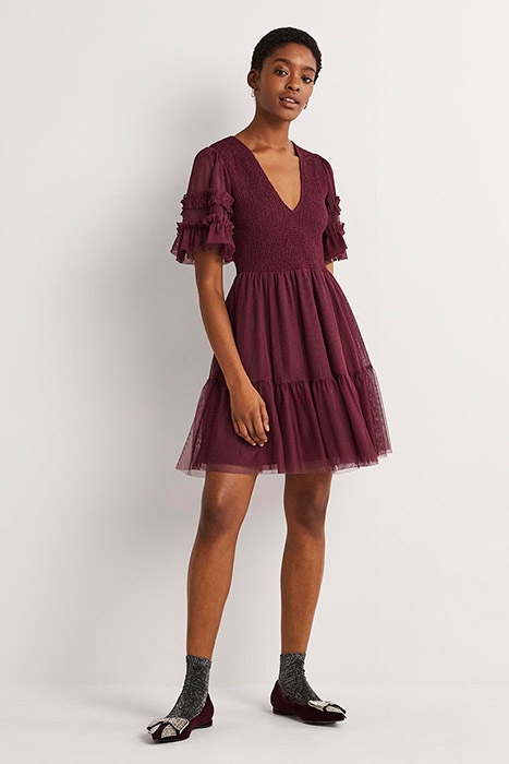 TULLE SMOCKED MINI PARTY DRESS DPR 4