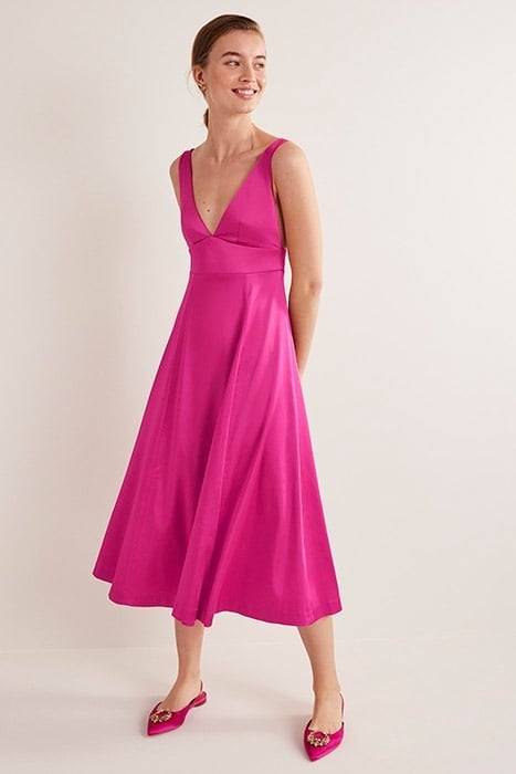 FIT AND FLARE MIDI PARTY DRESS PNK 1