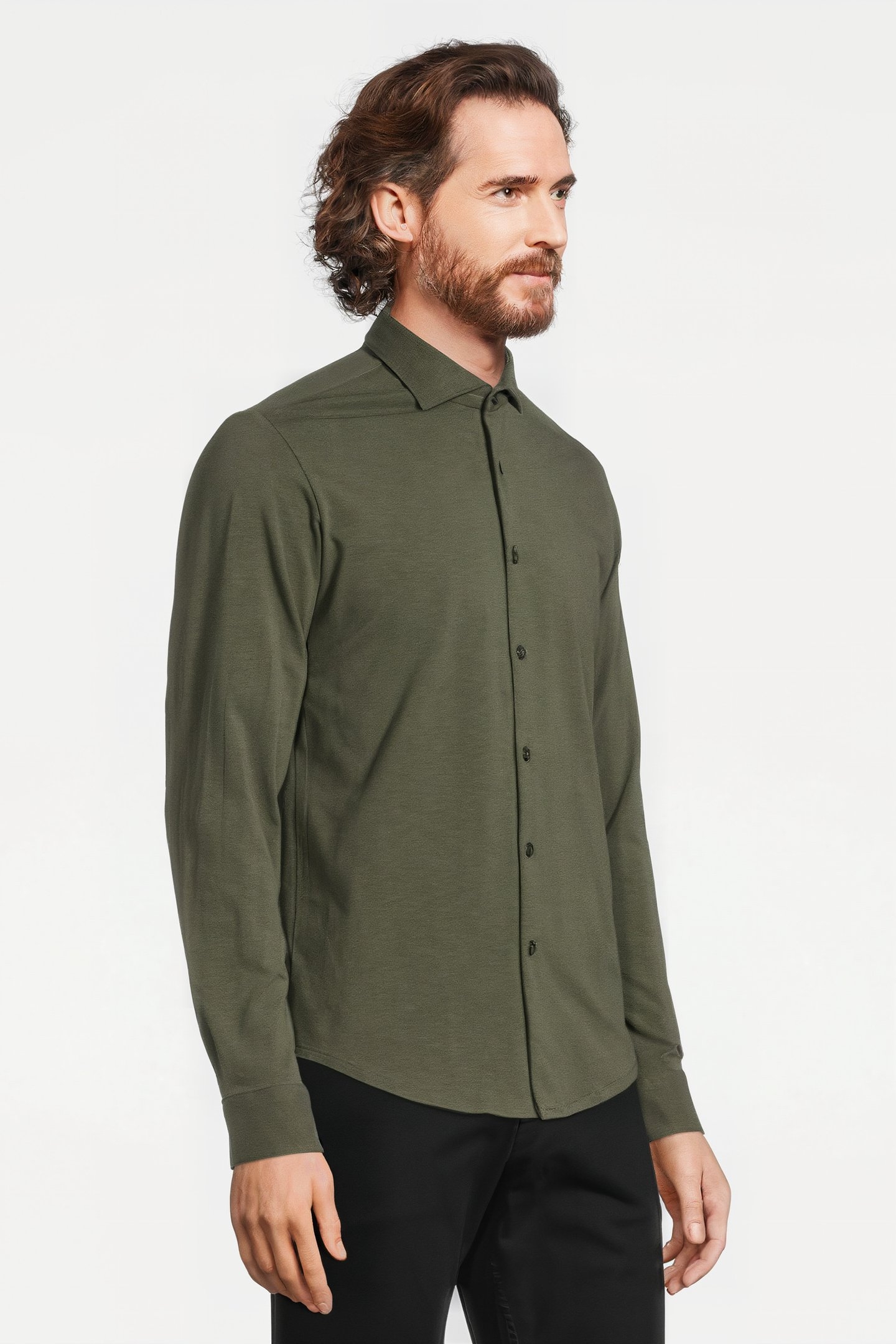 SHIRT FINE SLUB JERSEY DARK ARMY 4