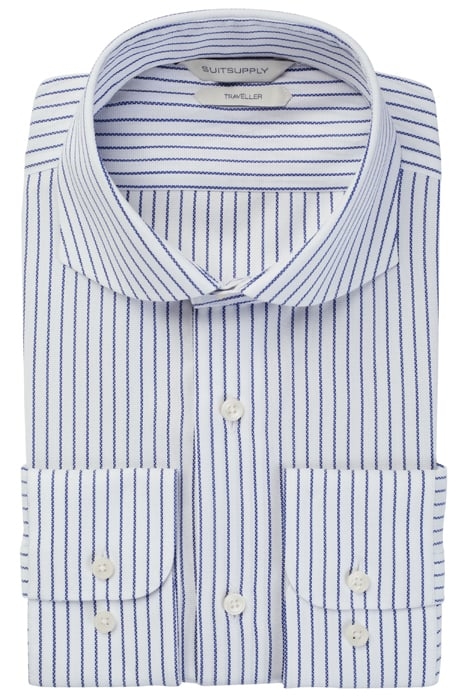 Navy Striped Extra Slim Fit Shirt 1