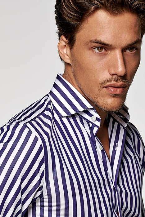 Navy Striped Extra Slim Fit Shirt 4