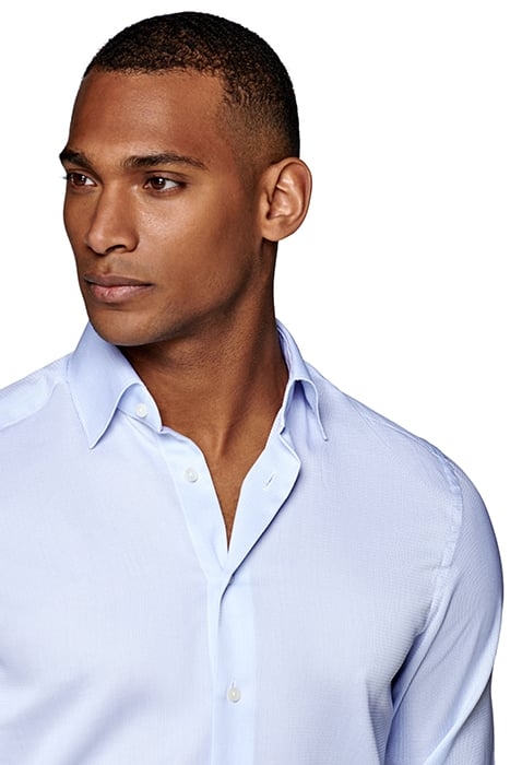 Light Blue Checked Slim Fit Shirt 6