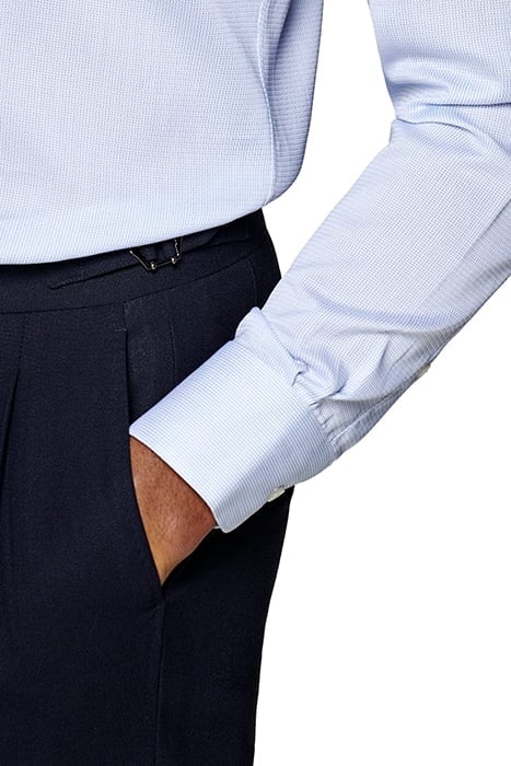 Light Blue Checked Slim Fit Shirt 7