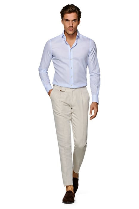 Light Blue Giro Inglese Extra Slim Fit Shirt 4