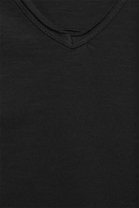 BASIC V-NECK TEE SLUB JERSEY BLACK 6