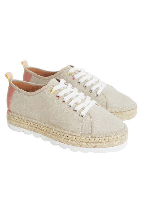 ESPADRILLE LACE UP FLATFORMS WHITE 2