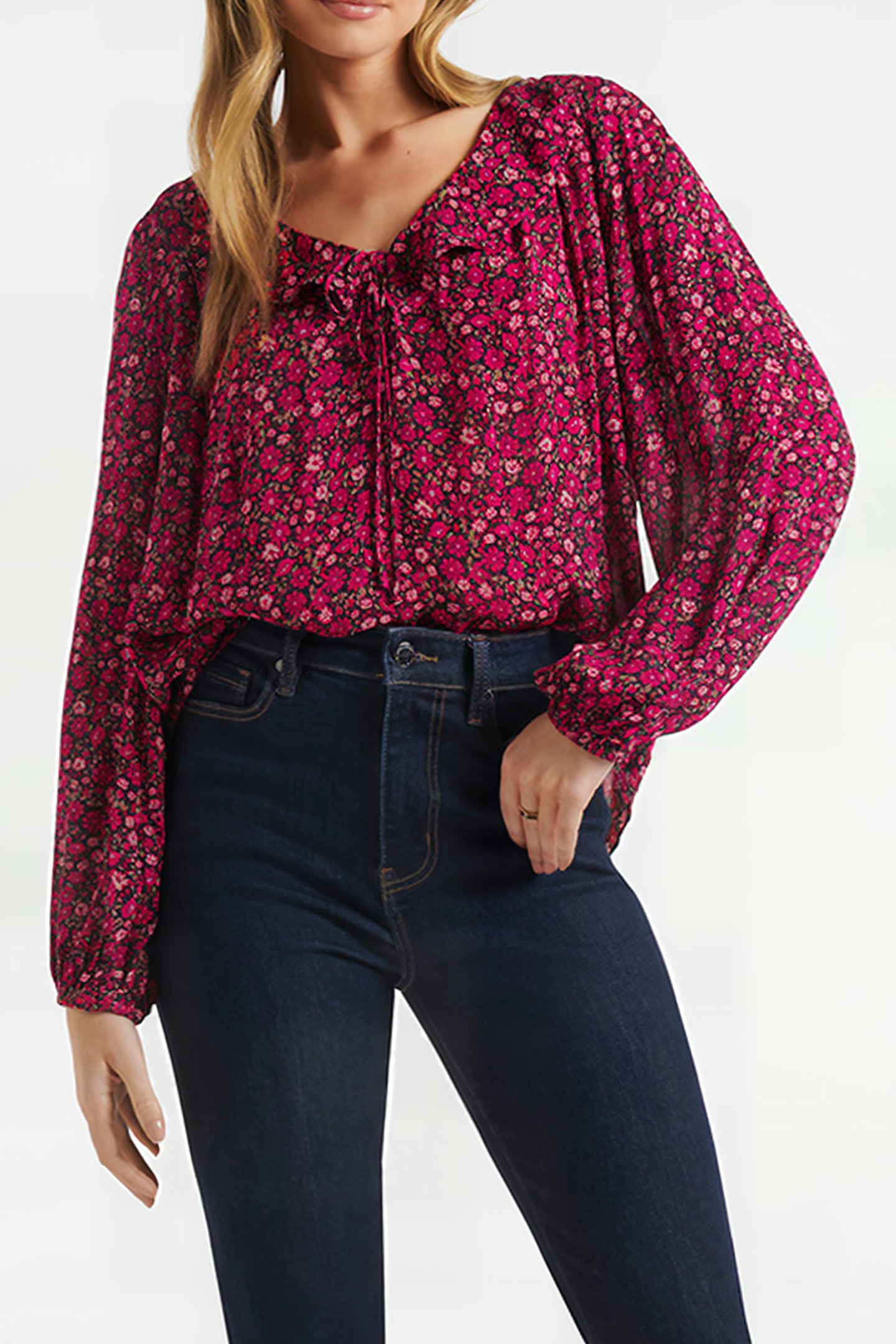 BROOKLYN RUFFLE BLOUSE ROUGE ADDISON DITSY 1