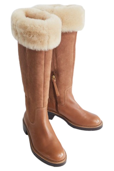 SHEARLING SOLE KNEE HIGH BOOT MID TAN 2