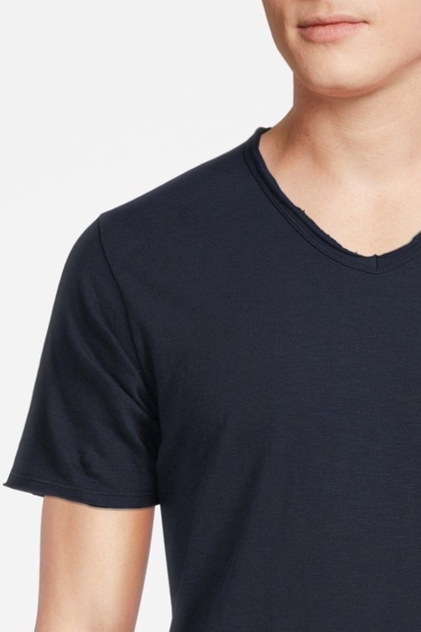BASIC V-NECK TEE SLUB JERSEY DK. NAVY 5