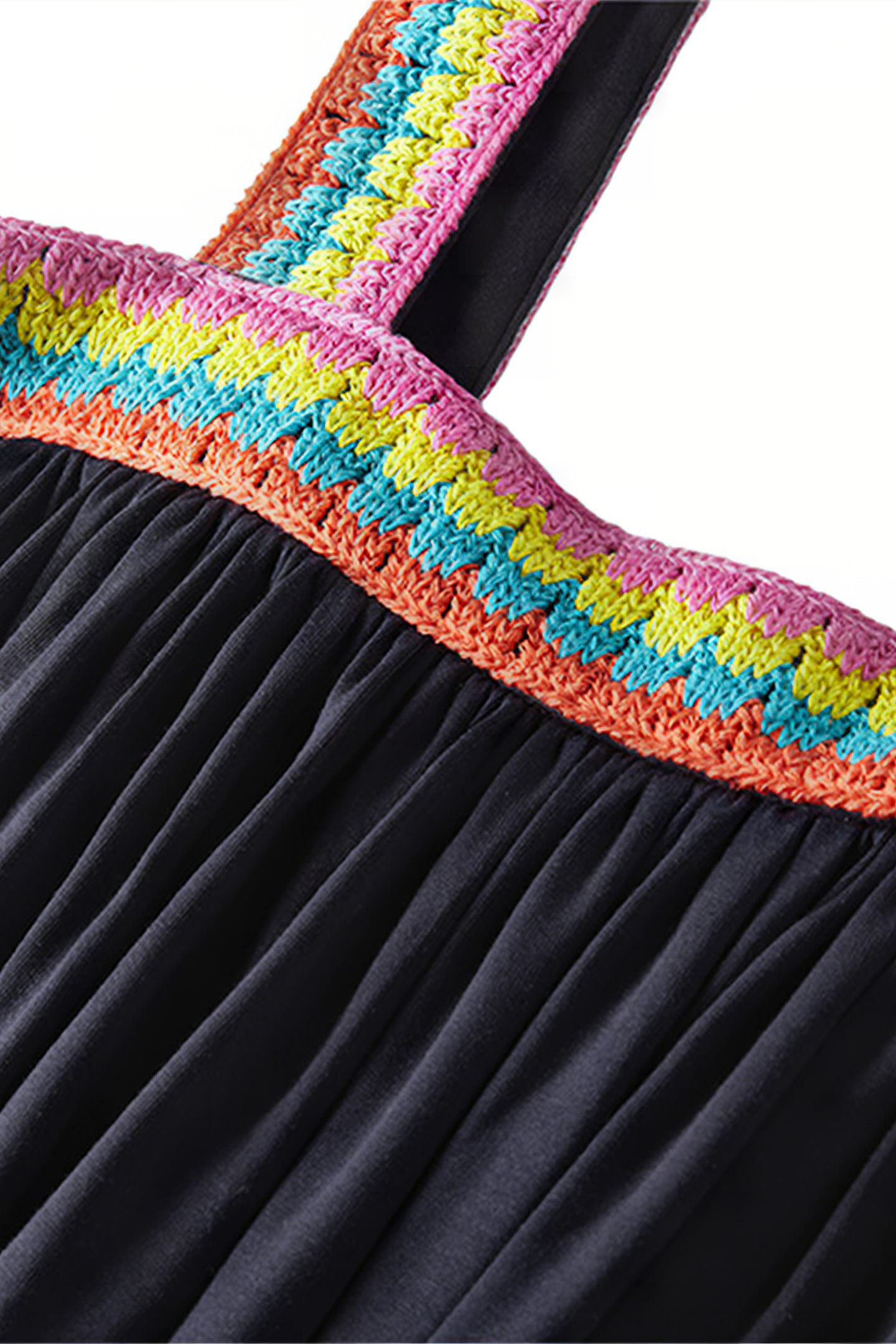 CROCHET TRIM JERSEY MAXI DRESS NAV 7