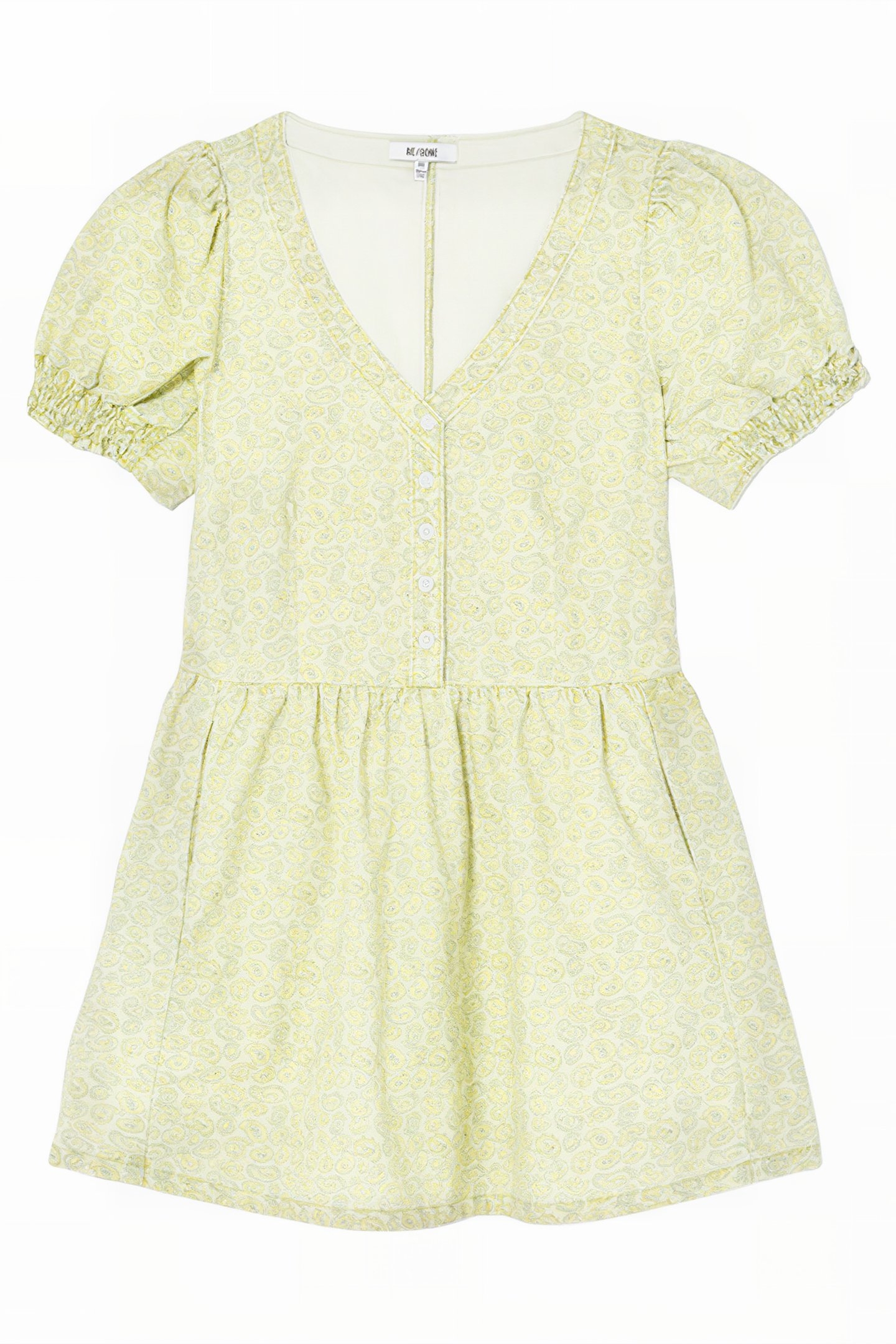 70S VNECK BABYDOLL DRESS CITRUS PAISLEY 1