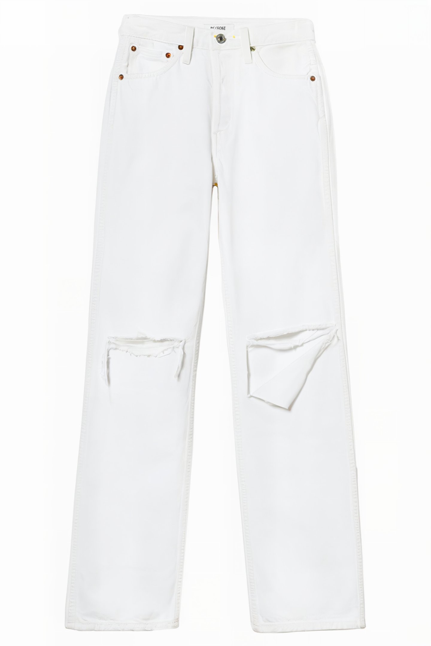 90S HIGH RISE LOOSE WHITE WITH RIPS 1