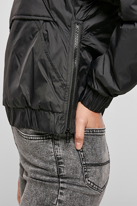 LADIES PANEL PADDED PULL OVER JACKET BLACK 7