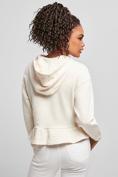 LADIES ORGANIC VOLANTS HOODY WHITESAND 3