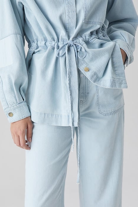 WOMEN DENIM PATCHWORK OVERSHIRT LIGHT BLUE 4