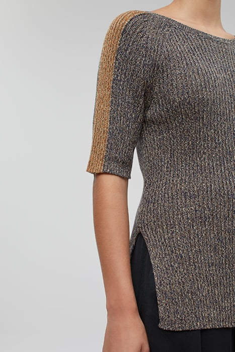 WOMEN CREW NECK SHORT SLEEVE KNITS BLACK 5