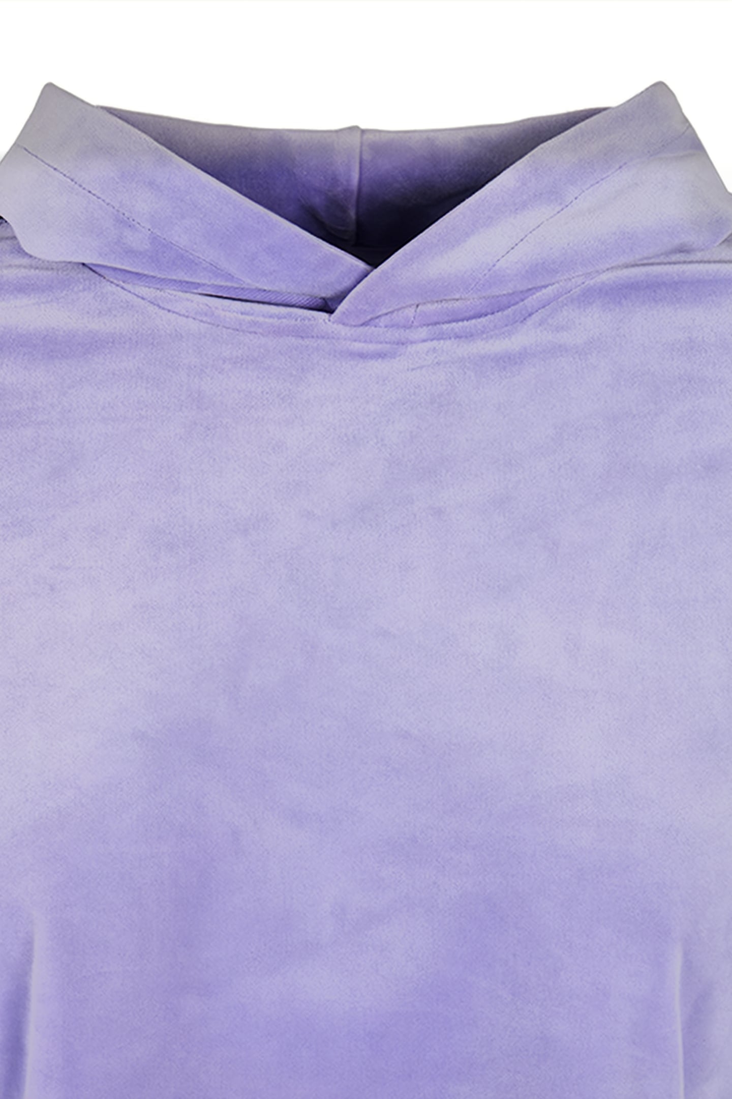 LADIES CROPPED VELVET OVERSIZED HOODY LAVENDER 8