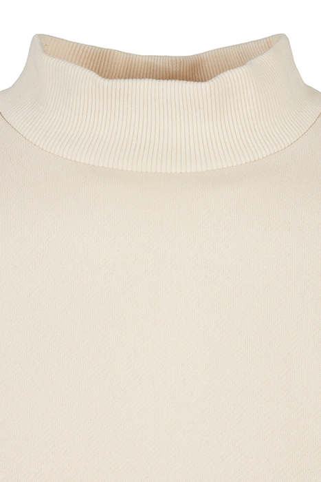 LADIES CROPPED OVERSIZED SWEAT HIGH NECK CREW WHITESAND 7