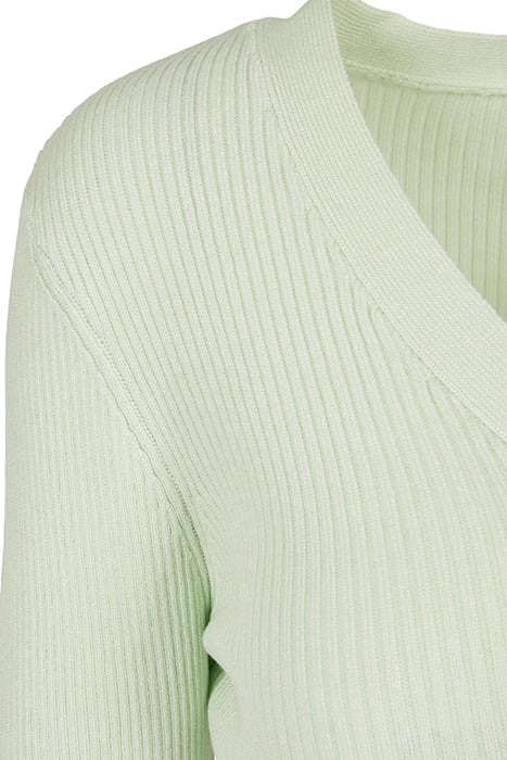 LADIES SHORT RIB KNIT CARDIGAN LIGHTMINT 7