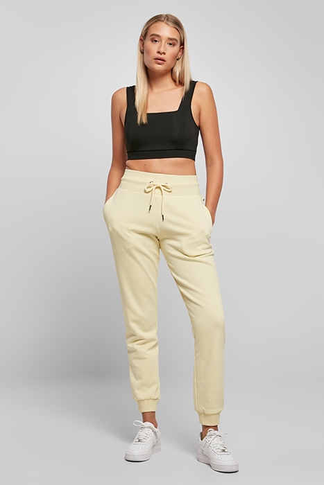 LADIES ORGANIC HIGH WAIST SWEAT PANTS SOFTYELLOW 4