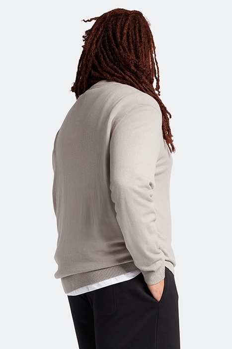 COTTON MERINO CREW JUMPER W783 KHAKI SMOKE 2
