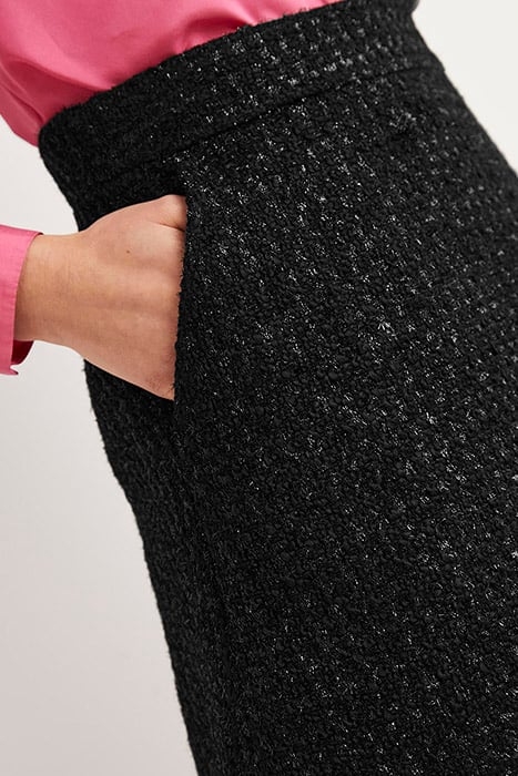 TWEED METALLIC MINI SKIRT BLK 4