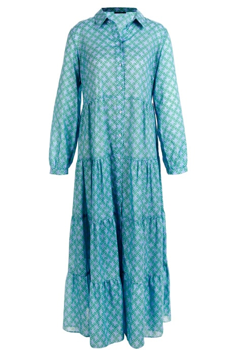 LONG DRESS LS VOLANTS BLUE 1