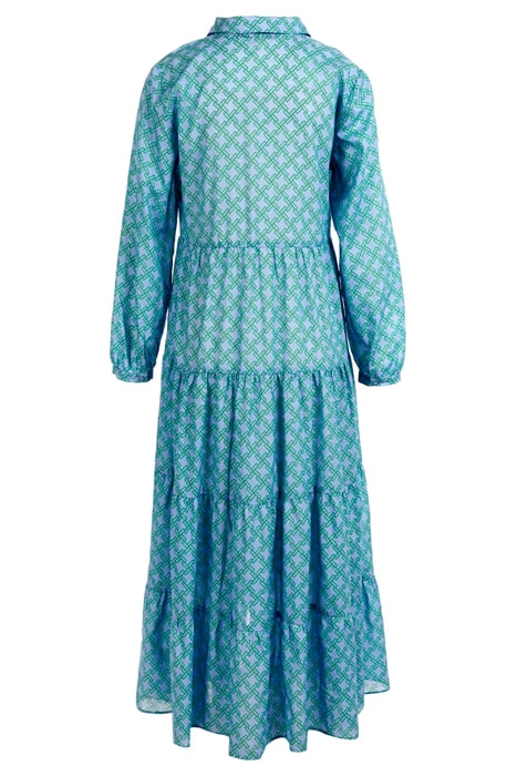 LONG DRESS LS VOLANTS BLUE 6