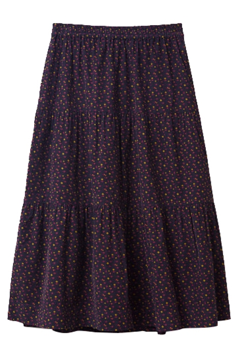 JADE CORD TIERED SKIRT GREY 5