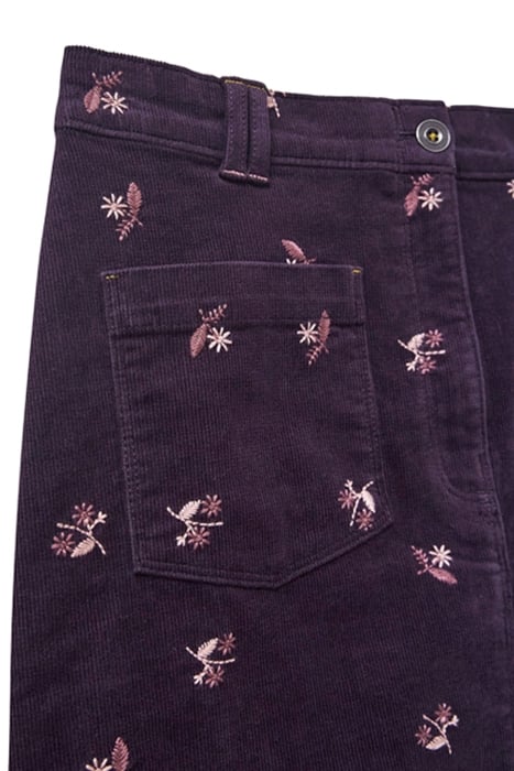 MELODY EMBROIDERED CORD SKIRT PURPLE 4