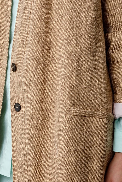 LINEN COTTON JACQUARD FLUID COAT NOCCIOLA 5
