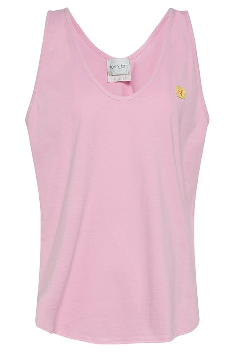 ORGANIC COTTON JERSEY TANK TOP WITH CROCHET PATCH MARSHMALLO 1