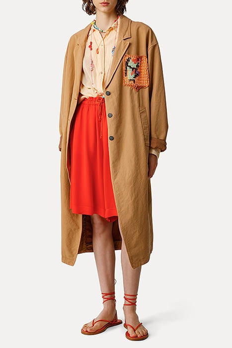 ECO FRIENDLY VISCOSE GEORGETTE TRACK SHORTS ORANGE 4