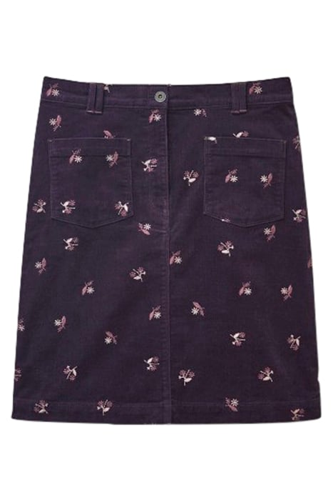 MELODY EMBROIDERED CORD SKIRT PURPLE 1